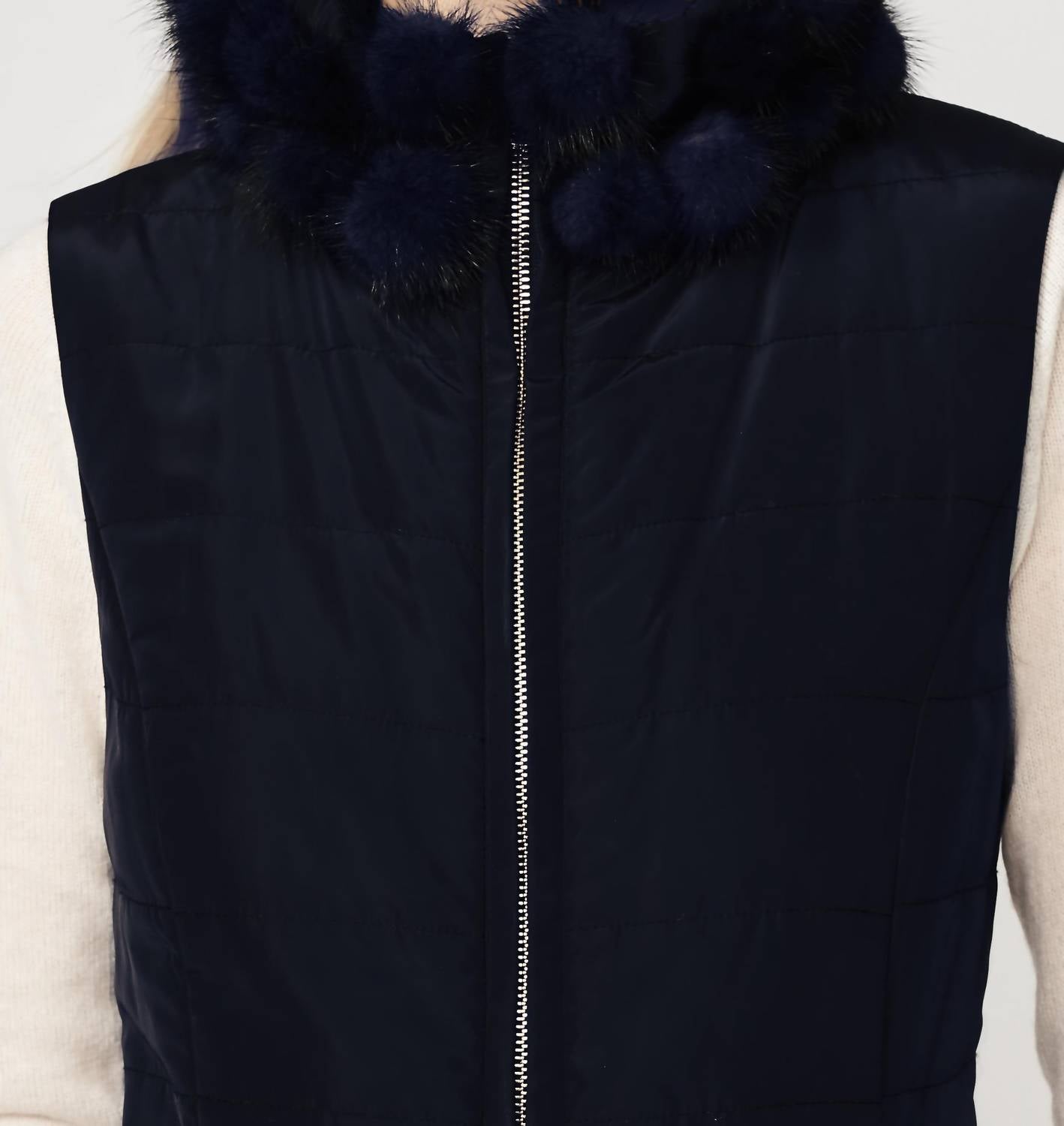 Diomi - poly with mink collar vest