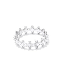 Kendra Scott Women's Jada Band Ring in silver white crystal - women's jewelry
