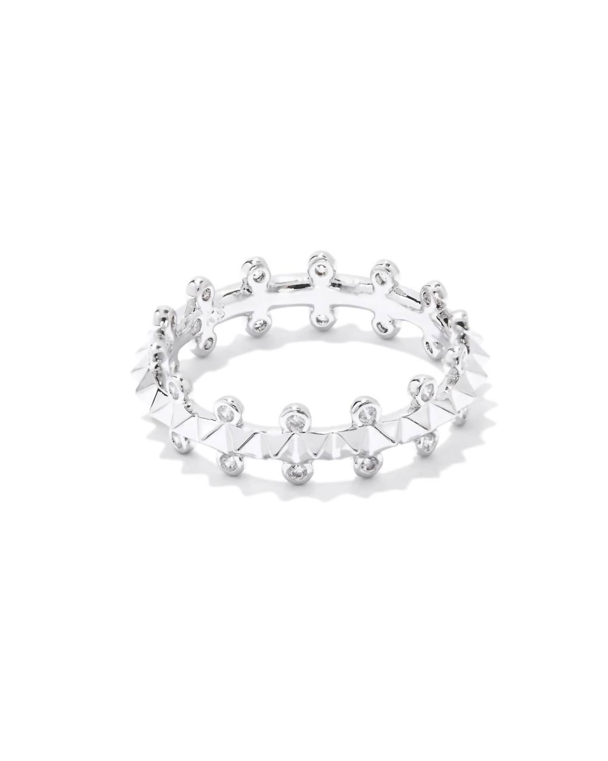 Kendra Scott Women's Jada Band Ring in silver white crystal - women's jewelry