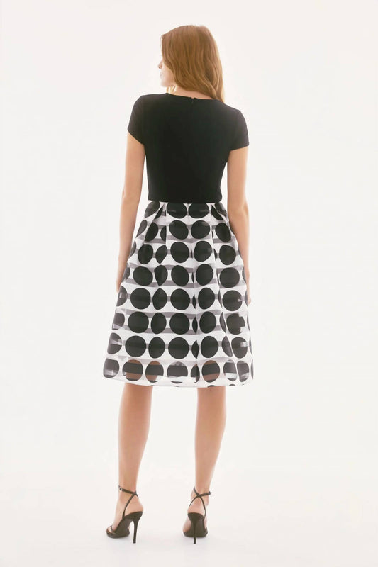 Joseph Ribkoff - Stripe Polka Dot Fit And Flare Dress