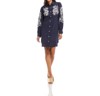 Karen Kane - Embroidered Puff Sleeve Shirtdress
