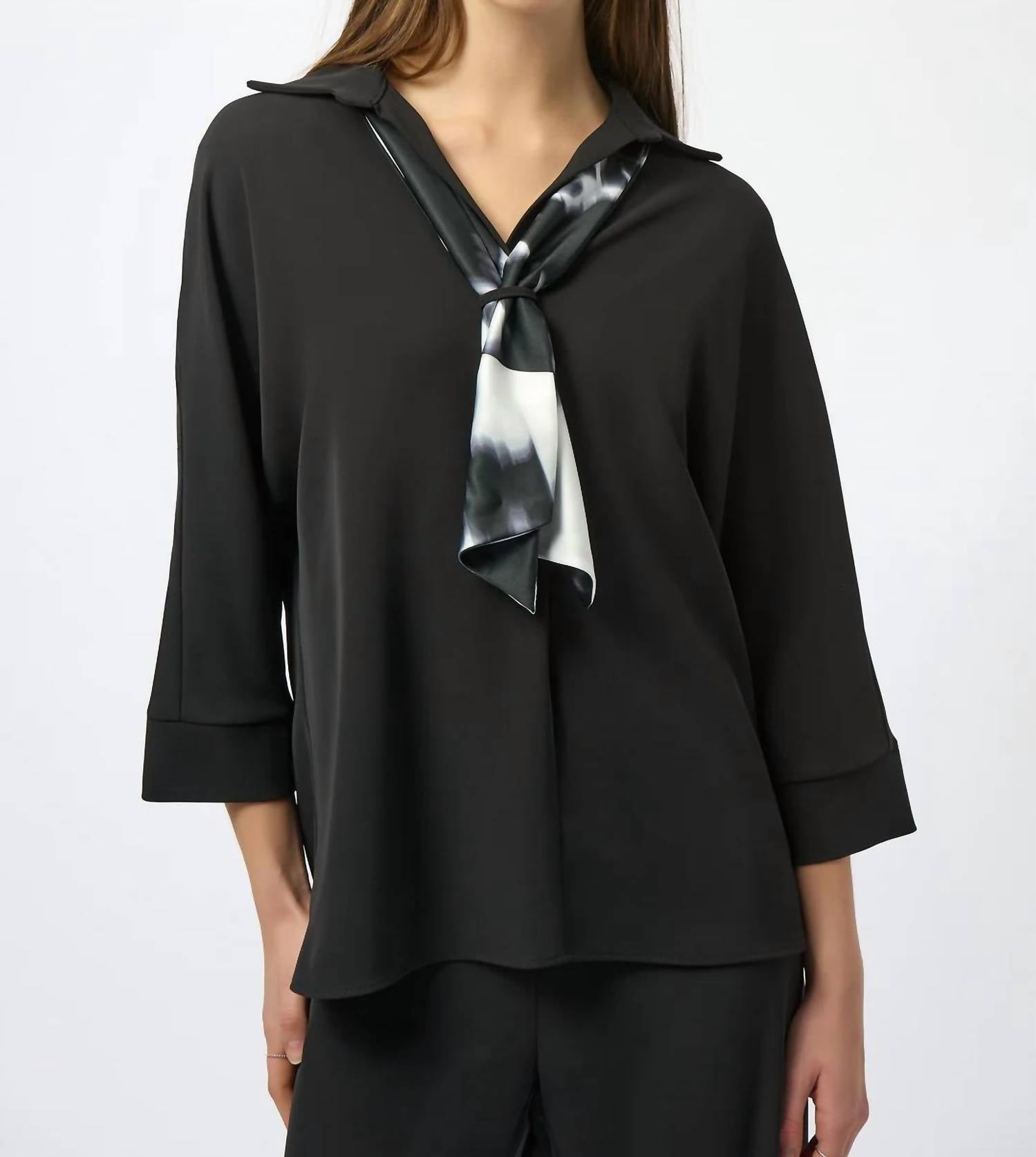 Joseph Ribkoff - Printed Scarf Boxy Top