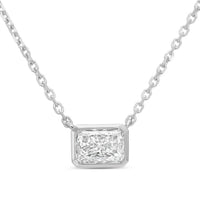 Diana M Jewels - Women's Luxe 12 Carat Lab-grown Diamond Radiant Bezel Necklace