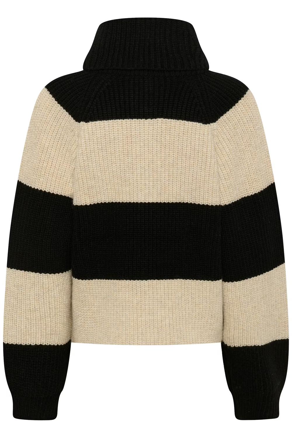Part Two Simra Striped Pullover in french oak black block - women's sweater - view 6