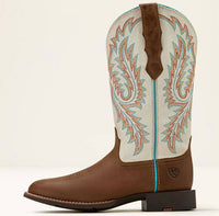 ARIAT Women's Round Toe Stretchfit Cowgirl Boot in sandstorm ivory - women's shoe