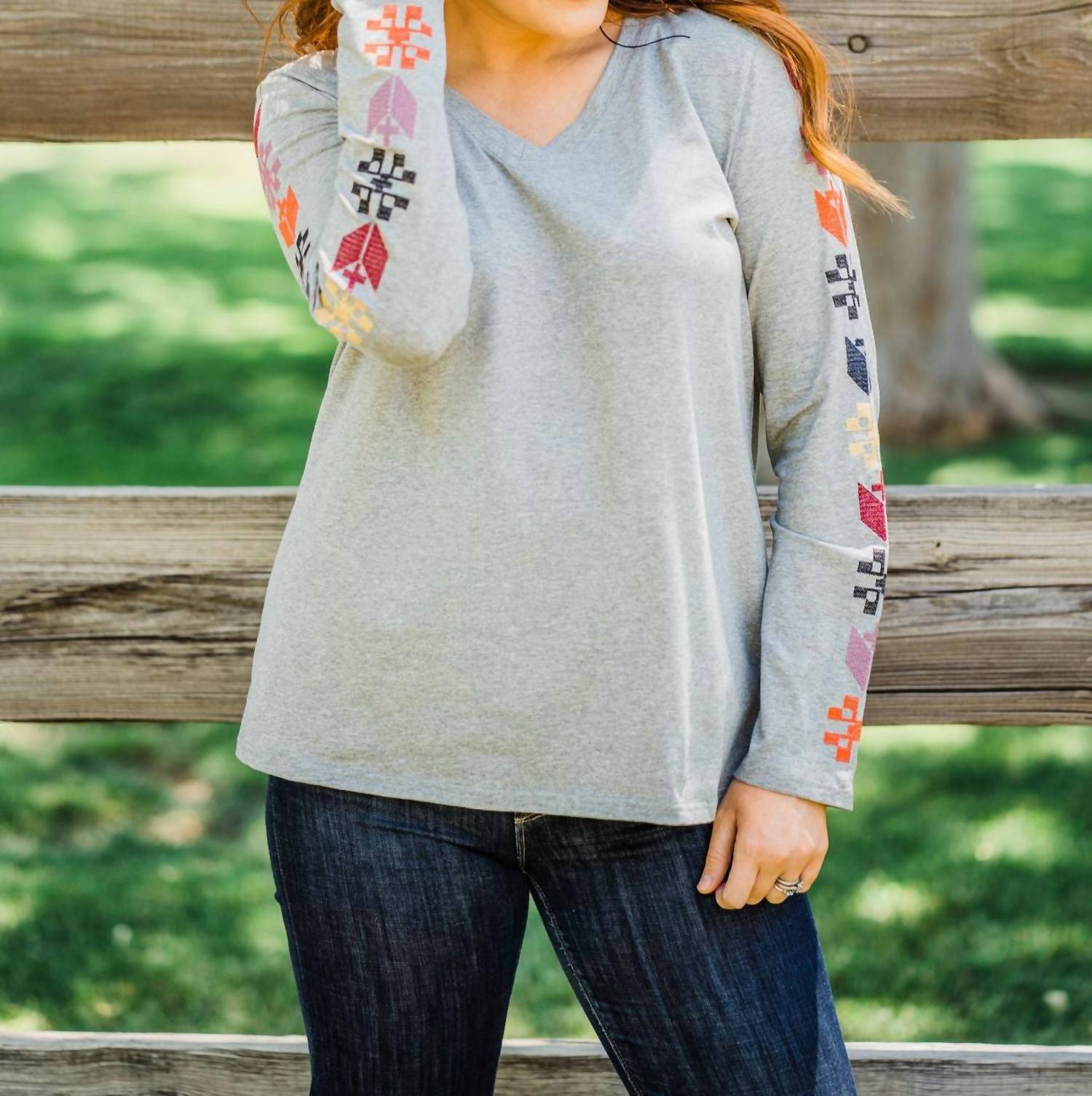 Layerz Clothing - Jackie Embroidered Long Sleeve Top