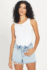 Goldie - Crew Neck Sleeveless Rib Tank Top