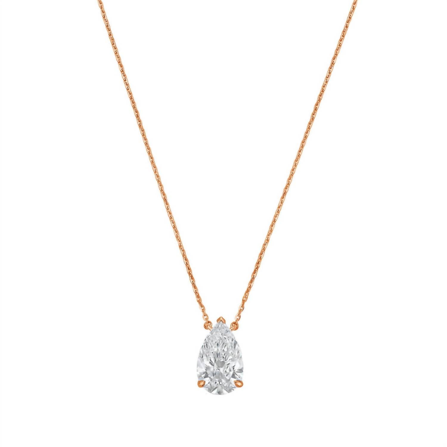 Diana M Jewels - 8.00 Cts Lab Grown Pear East West Diamond Pendant Necklace
