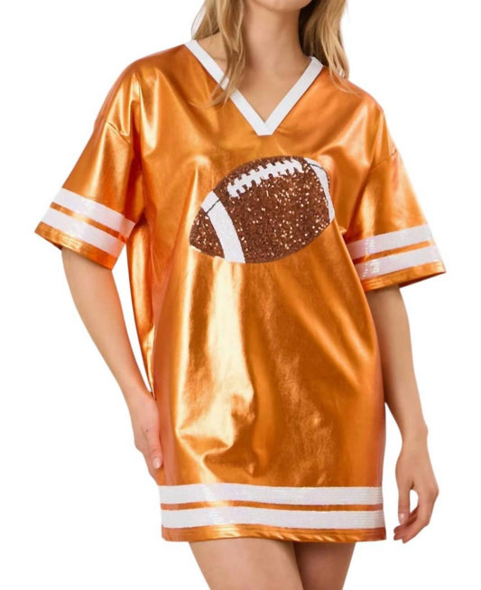 Fantastic Fawn - Football Sequins Embroidery Jersey Dress