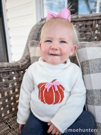 Mudpie - Bow Pumpkin Rollneck Sweater