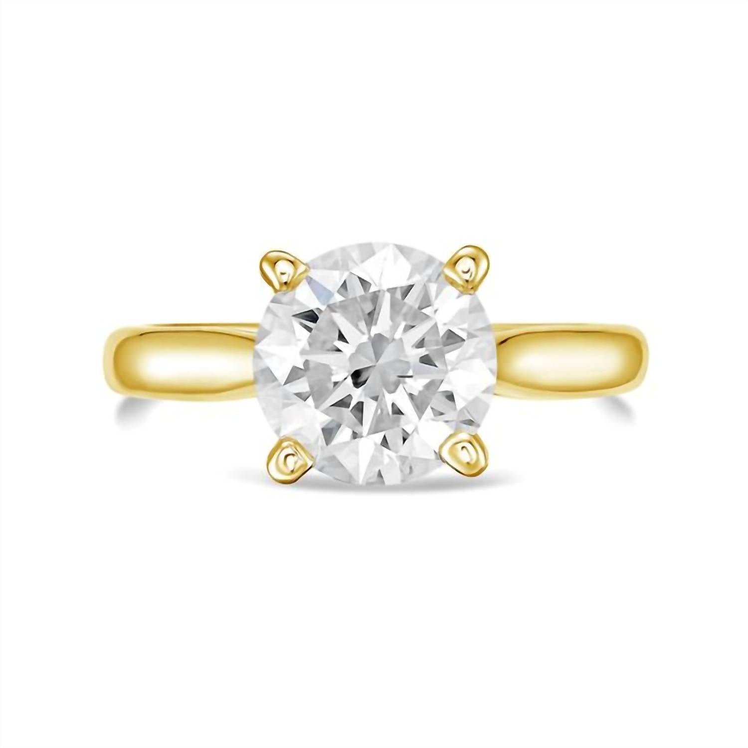 Diana M Jewels - Lab-grown Round-cut Diamond Solitaire Ring With Four-prong Setting - 5.00 Ct