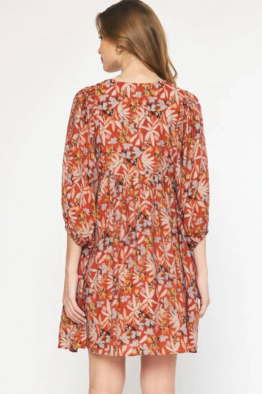 Entro - Floral Print Mini Dress