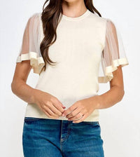 ELLISON Whispers Top in ivory - women's blouse