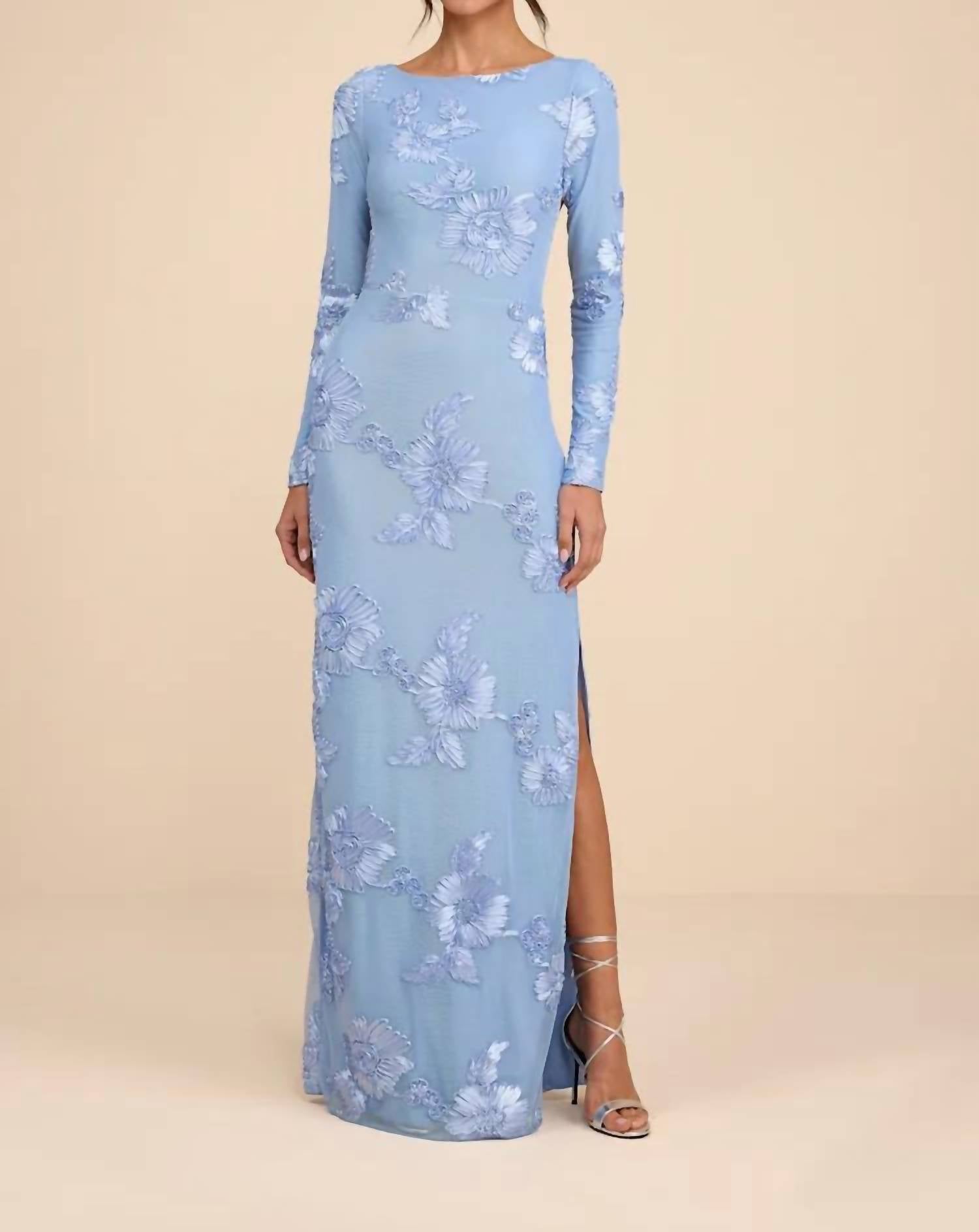 Lulus - Women's Josephine Applique Mesh Maxi Dress