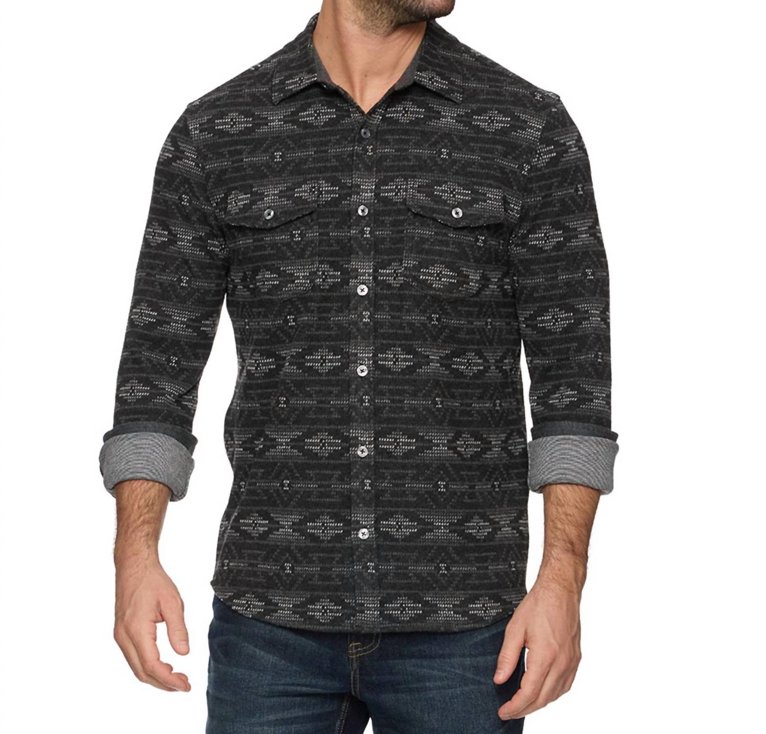 Flags & Anthem - Baker Long Sleeve Southwest Hero Knit Flannel Top