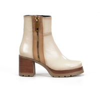 Dorking by Fluchos Women's Safe Leather Boots in cream multi - women's shoe