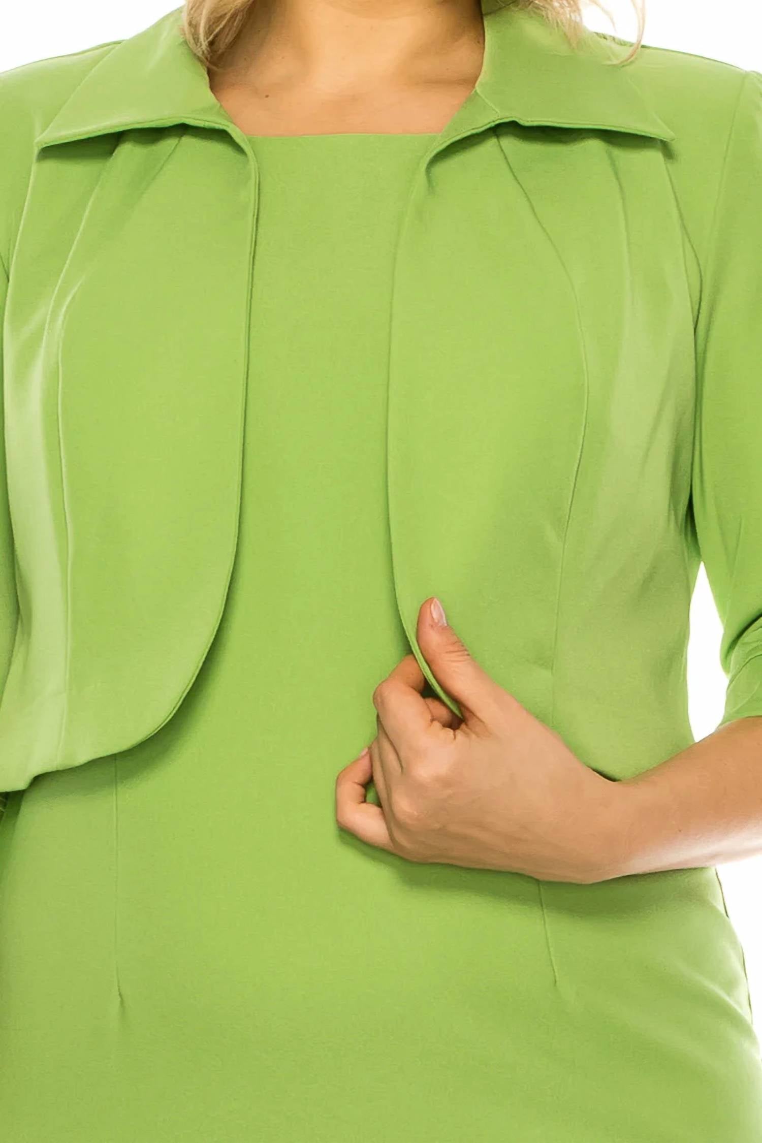 Maya Brooke - 3/4 Sleeve Jacket Dress 2 Piece Set