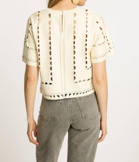 Caballero - Anisa Laser Cut Faux Leather Top