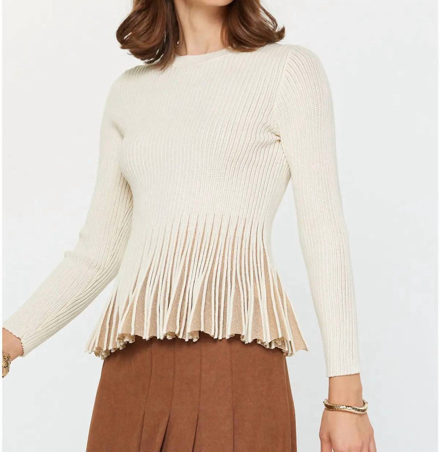 Current Air - Shimmer Fitted Ribbed Sweater
