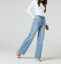 7Diamonds Gwen Wide Leg Jean in light blue - women's jeans - alternate view