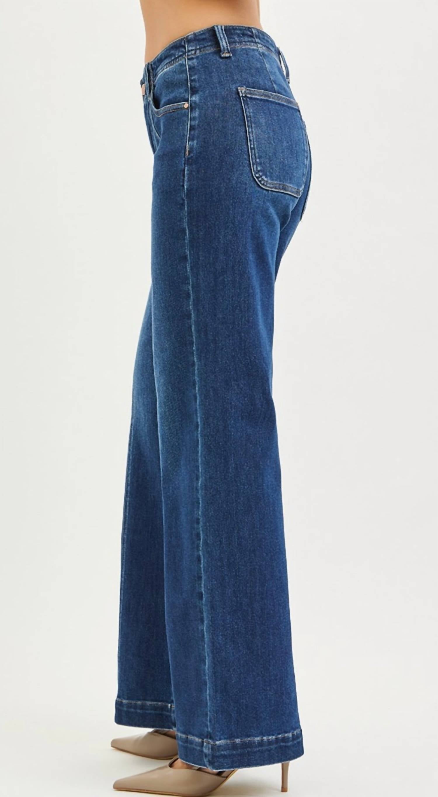 Risen - Mid Rise Wide Leg Jeans