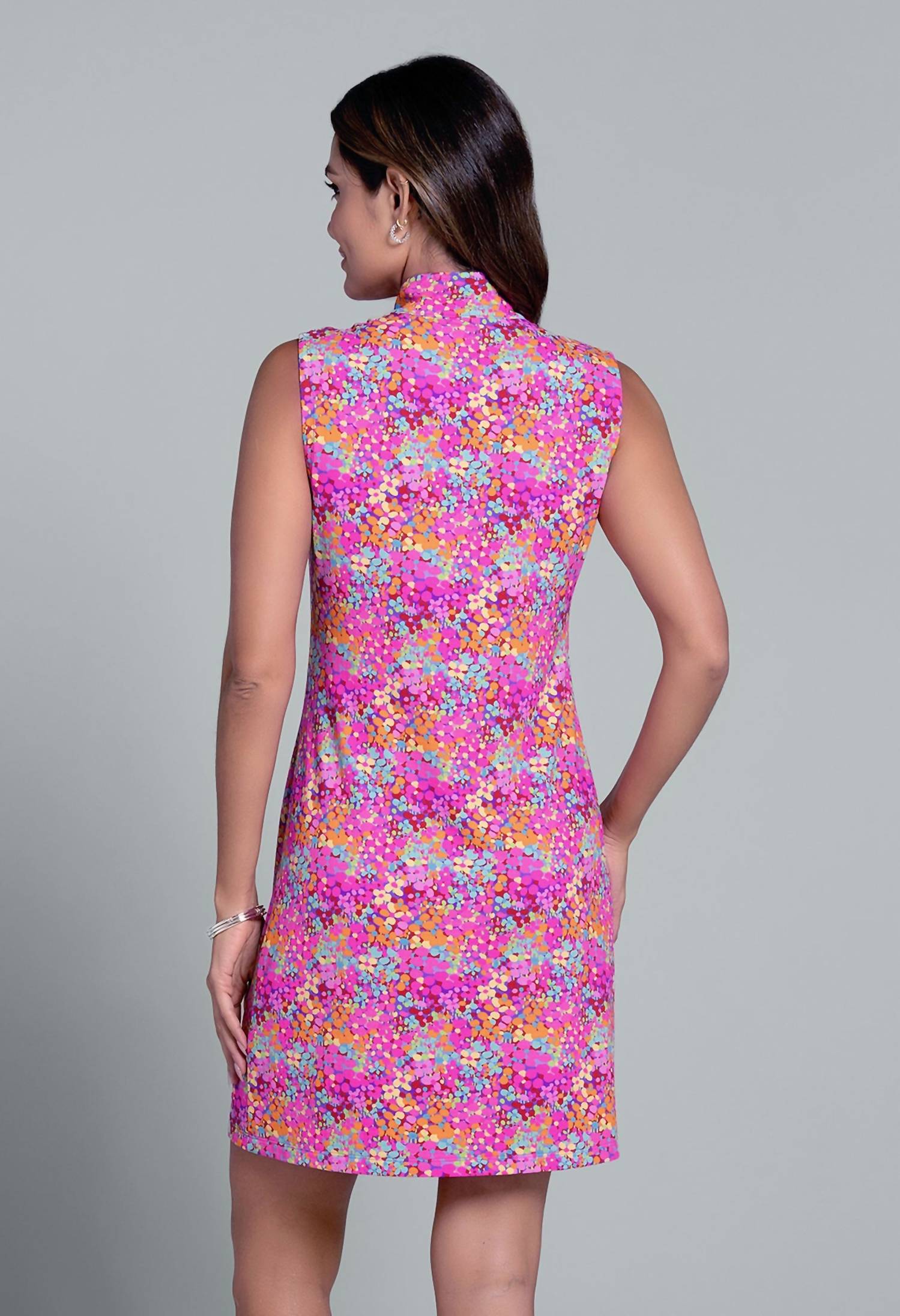 Ibkul - Allana Print Sleeveless Mock Dress
