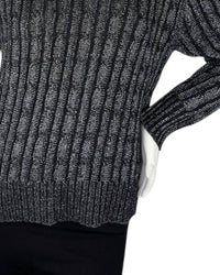 Alashan Cashmere - Hazel Lurex Cable V Neck Sweater