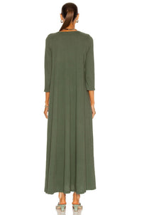 Raquel Allegra Drama Maxi Dress in army green - women's dress - detail view