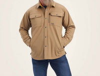 ARIAT Rebar DuraStretch Utility Softshell Shirt Jacket in khaki - men's jacket