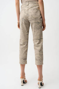 Joseph Ribkoff - Abstract Print Slim Crop Jeans