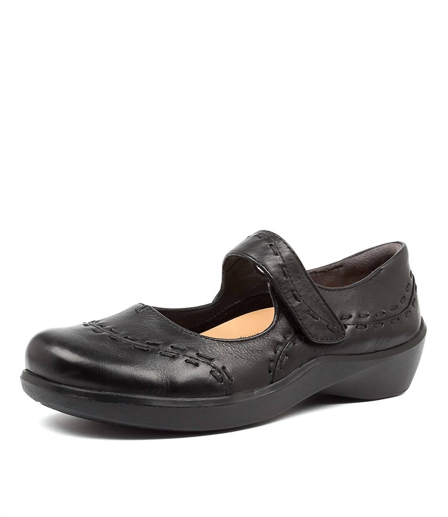 Ziera Women's Gummibear M Mary Jane in black leather - women's flats