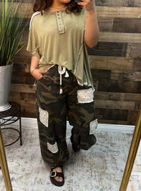Pol - Camo Lace Patchwork Jogger