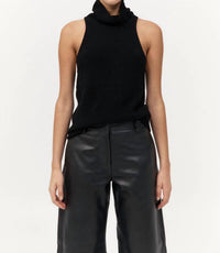 St. Agni Cashmere Blend Top in black - women's tank top