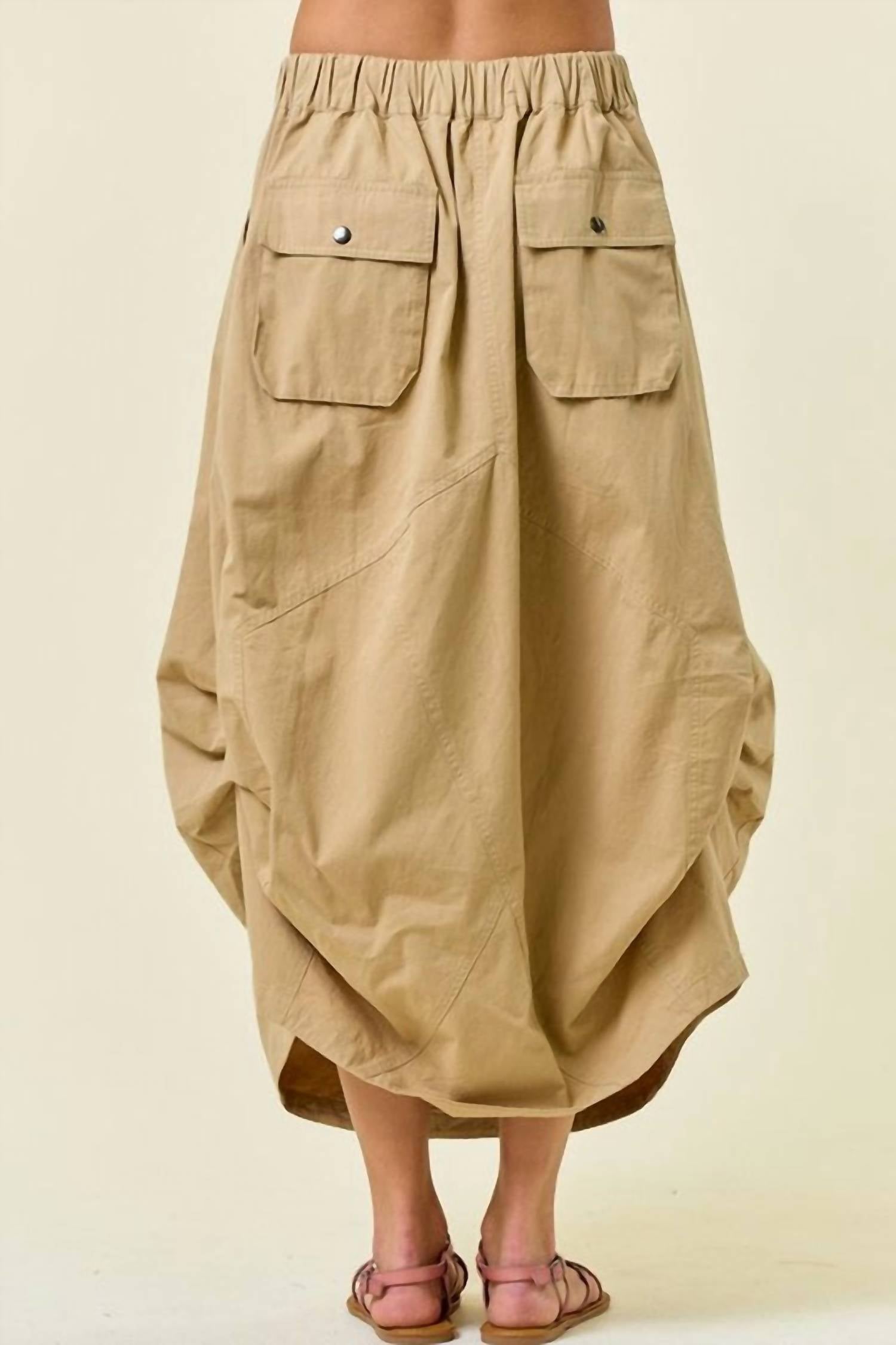 Doe And Rae - Side Tuck Detail Midi Skirt
