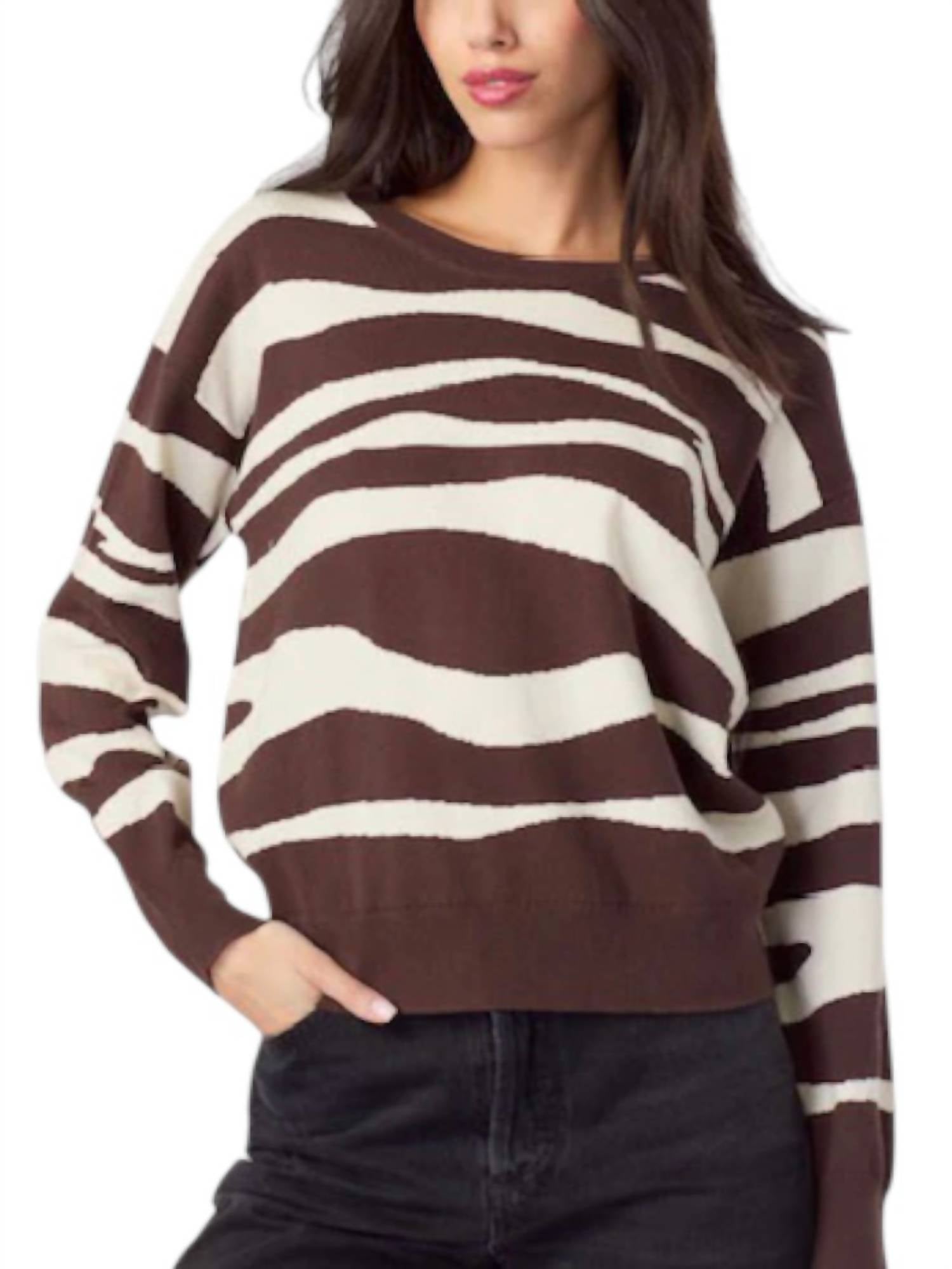J. Society - Zebra Two Tone Crew Sweater
