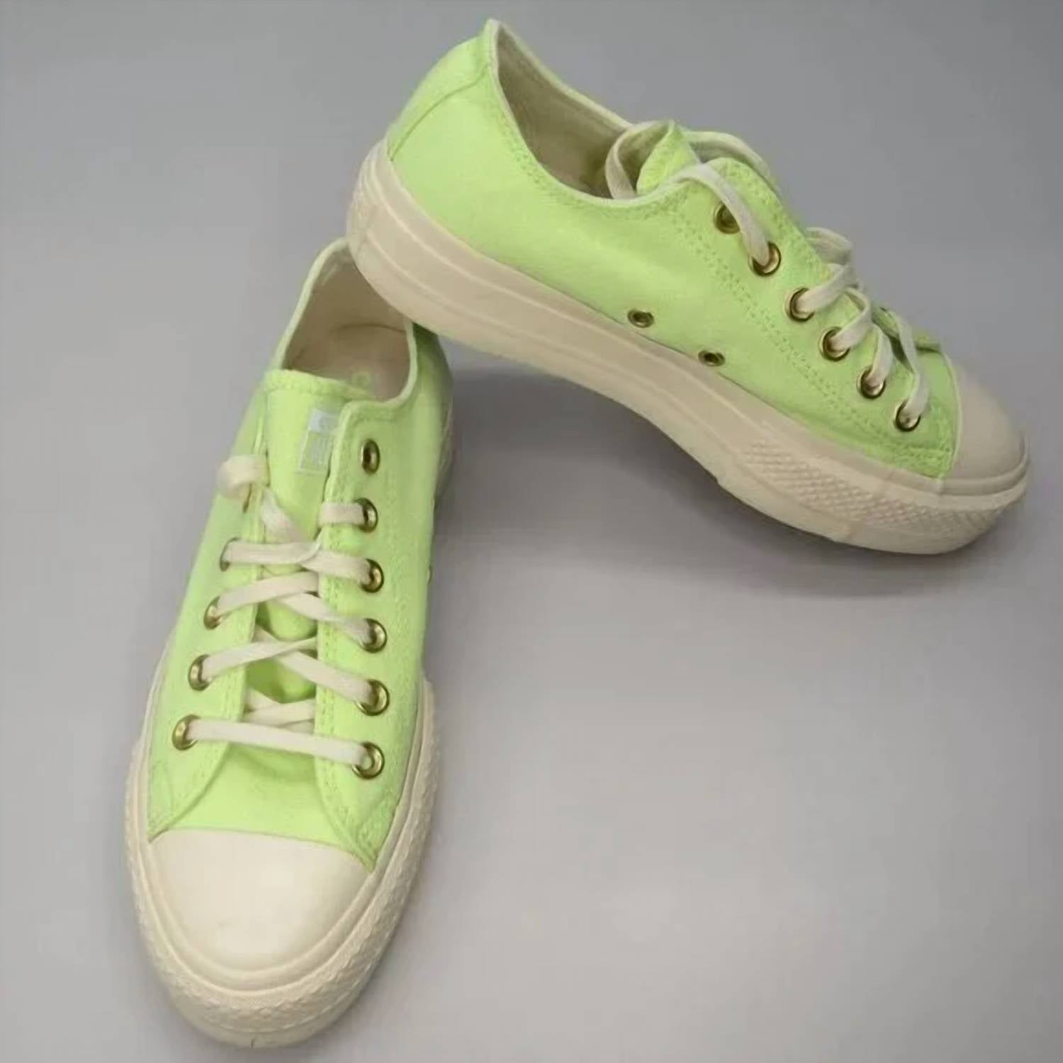 Converse Women's Low Platform Tennis Sneakers in citron - women's sneaker