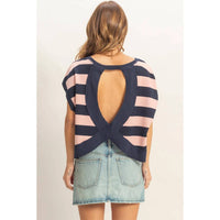 Hyfve - Striped Boxy Crew Neck Top