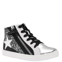 Nina Girls Yuti High Top Sneakers in black glitter 1 - kids' sneaker
