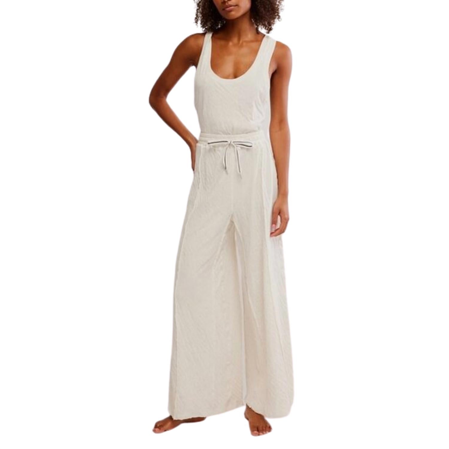 Free People Women's Wait A Minute Romper in oatmeal combo - women's pants
