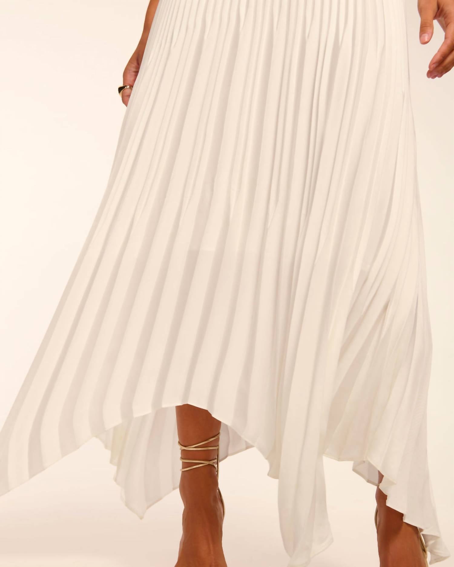 Ramy Brook Davinia Knit Combo Pleated Maxi Dress in ivory - women's dress - view 4