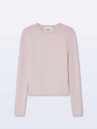 White + Warren Slim Stretch Crewneck Sweater in pink sand - women's sweater - alternate view