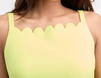 KARL LAGERFELD Scallop-trim Scuba Dress in citrus green - women's dress - view 5