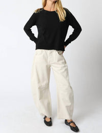 Olivaceous - Natalie Relaxed Fit Knit Sweatshirt