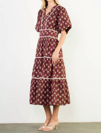 THML Kamila Autumn Dress in red - women's dress - detail view