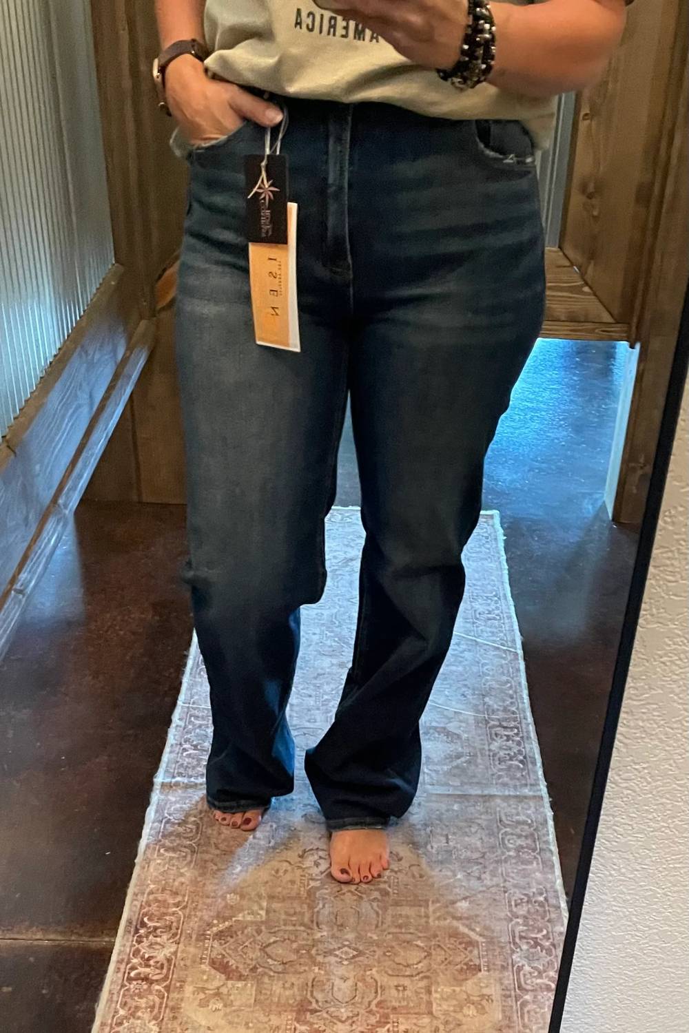 Risen - High Rise Straight Jeans