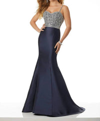 Paparazzi By Mori Lee - Beaded Larissa Satin Mermaid Gown