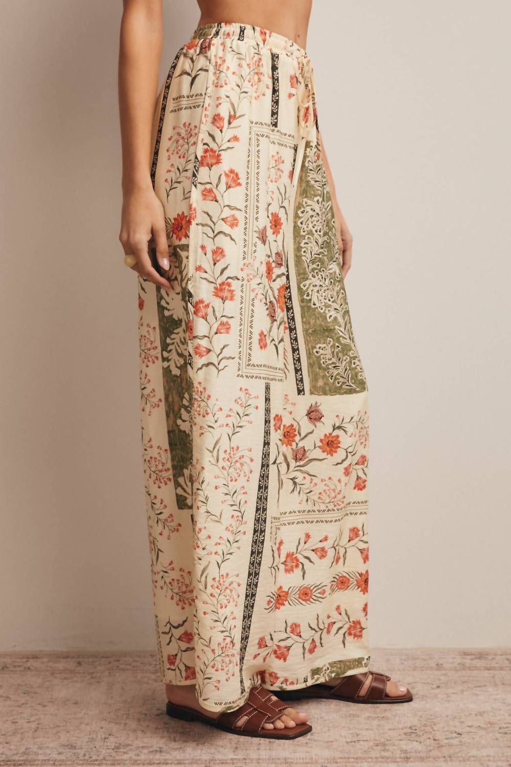 Listicle - Patchwork Floral Swing Pants