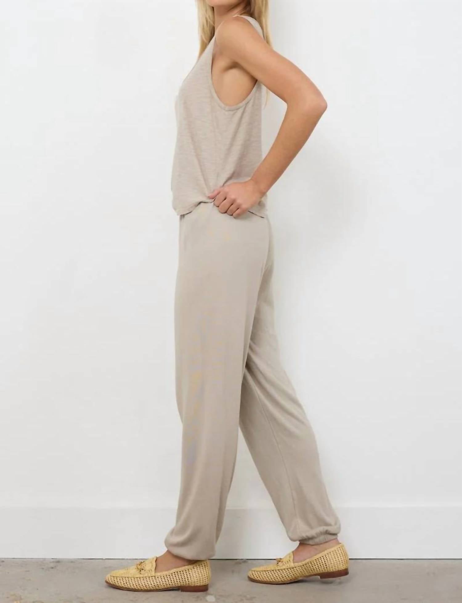 LAmade New Boyfriend Tank in oak bark - women's tank top - detail view