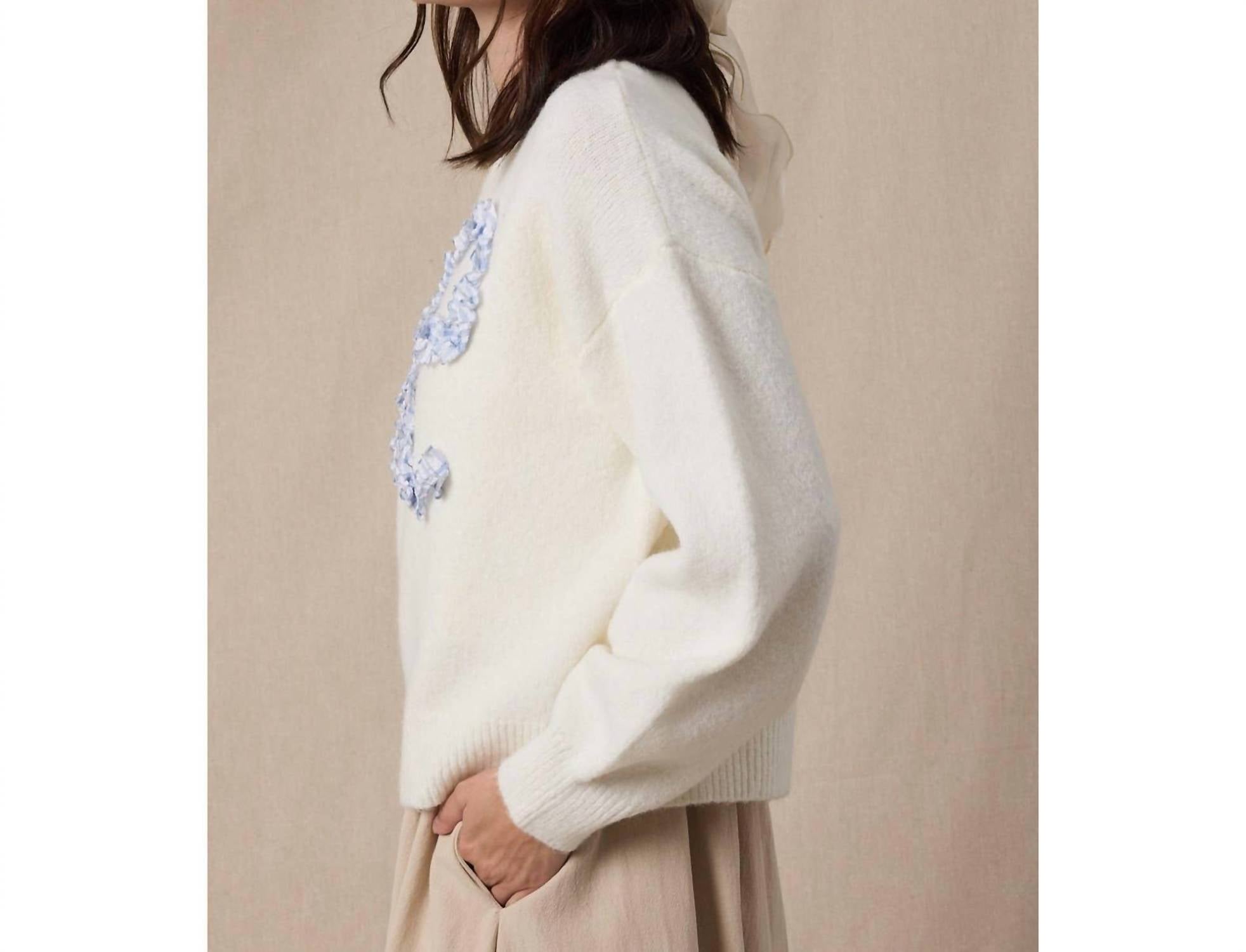 Wishlist - Plaid Bow Brushed Sweater