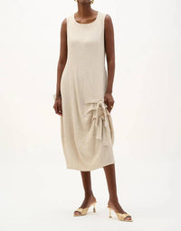Joseph Ribkoff - Ruched Sleeveless Midi Cocoon Dress